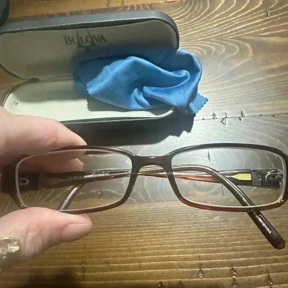 Bulova Eyeglasses TURIN Amber/Gunmetal Frames 51 16 135 - Picture 4 of 8